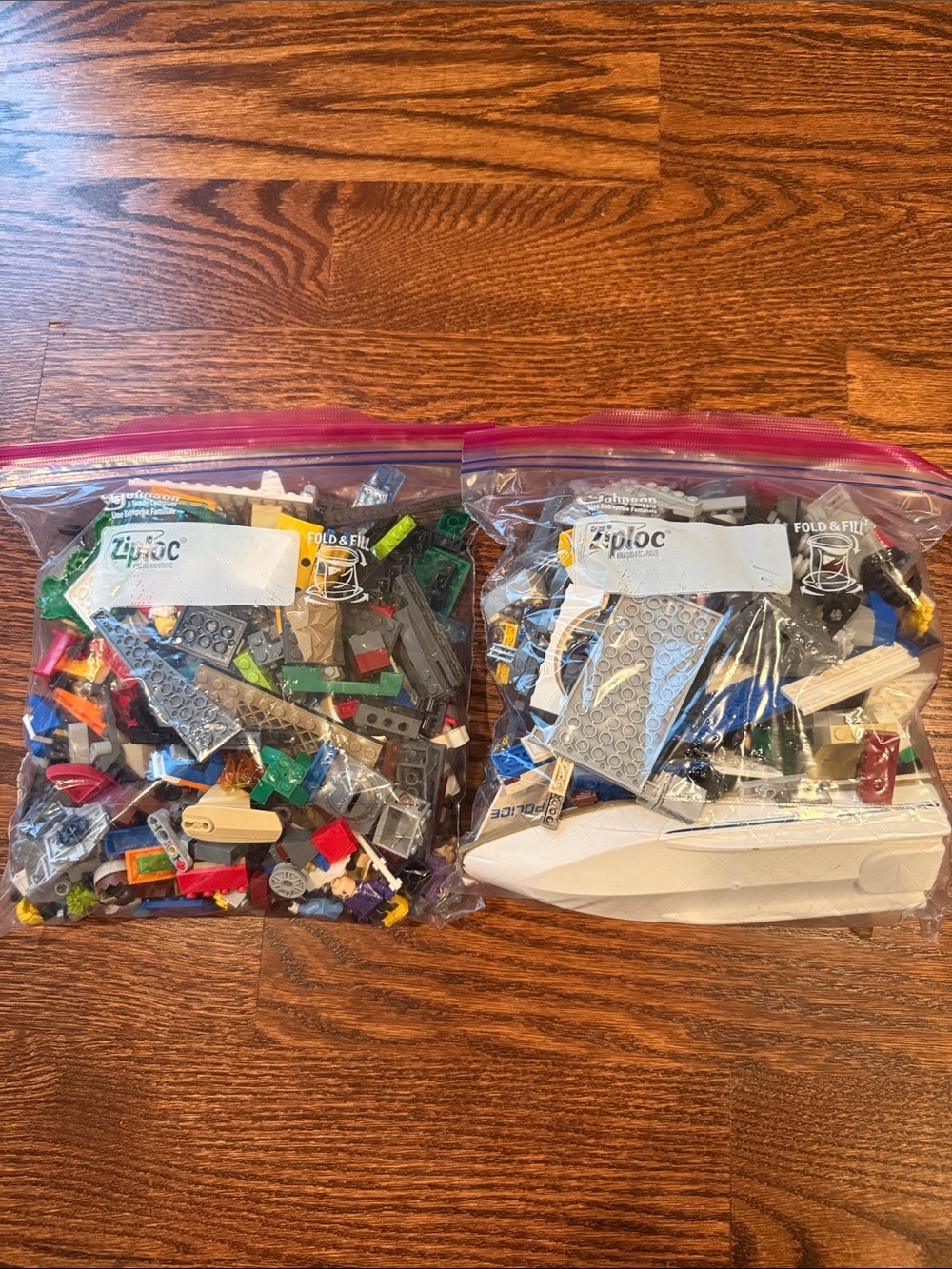 Lego Mixed Color Brick Lots with White and Blue Elements